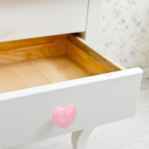 Healeved 8pcs Heart Shaped Ceramic Drawer Knobs for Bedroom Nursery Dresser Pull Handles in Light Pink Cute Cabinet Hardware for Closet Cupboard in Kuwait
