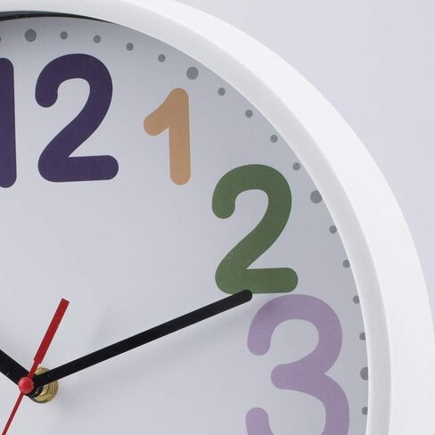 Wall Clock 12 Inch Silent Non Ticking Battery Operated Time Teaching Quartz Home Colorful Read Learn Time Perfect for Teacher's Classrooms and Kid's Bedrooms in Saudi Arabia