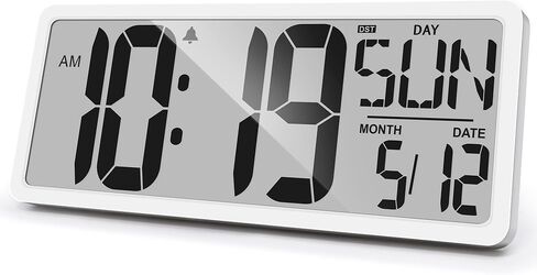 Large Digital Wall Clock 15.1 Inch Alarm Clock for Bedroom Wall Clocks Battery Operated Digital Clock Large Display with Temperature Desk Clocks for Office Living Room Decor in Saudi Arabia