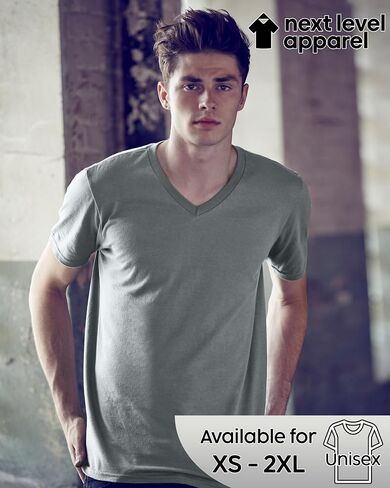 Next Level 3200 Men's V-Neck T-Shirts Multipack, Unisex Premium Fitted Cotton Bulk Shirt– Custom Color Set Remera para Hombre in Kuwait