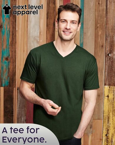 Next Level 3200 Men's V-Neck T-Shirts Multipack, Unisex Premium Fitted Cotton Bulk Shirt– Custom Color Set Remera para Hombre in Kuwait