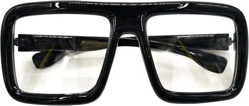 VIGUEUR Thick Square Frame Glasses - Oversized Black Glasses Clear Lens for Women, Men in Saudi Arabia