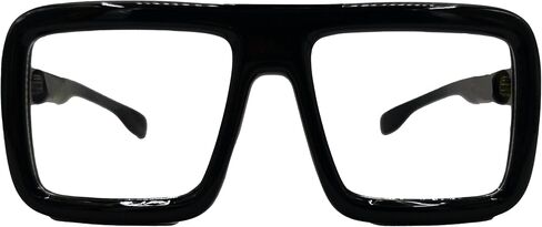 VIGUEUR Thick Square Frame Glasses - Oversized Black Glasses Clear Lens for Women, Men in Saudi Arabia