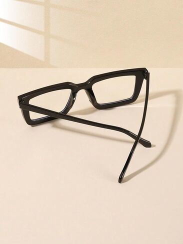 1 PC Women's Acrylic Rectangle Frame Light Black Glasses Casual Fashion Flat Glasses For Everyday Use in Kuwait