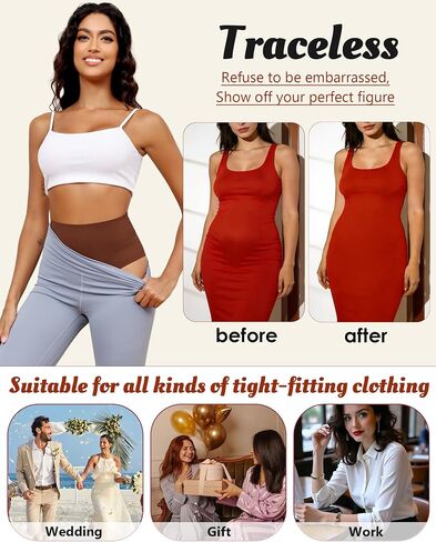 LEVAO Thong Shapewear Tummy Control for Women High Waist Seamless Shaper Panties No Show Postpartum Underwear 4 Pack in Kuwait