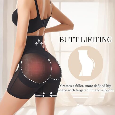 Shapewear Tummy Control Shorts for Women, Butt Lifting Mid-Waisted Body Shaper in Saudi Arabia