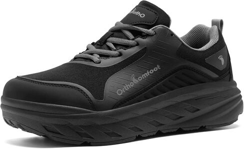 Men's Orthopedic Diabetic Walking Shoes: Wide Toe Box Comfort Arch Support Tennis Shoes, Plantar Fasciitis Flat Feet Orthotic Sports Running Sneakers for Foot and Heel Pain Relief in Kuwait