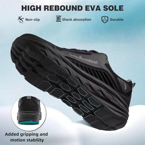 Men's Orthopedic Diabetic Walking Shoes: Wide Toe Box Comfort Arch Support Tennis Shoes, Plantar Fasciitis Flat Feet Orthotic Sports Running Sneakers for Foot and Heel Pain Relief in Kuwait