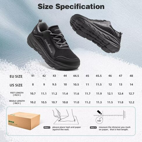Men's Orthopedic Diabetic Walking Shoes: Wide Toe Box Comfort Arch Support Tennis Shoes, Plantar Fasciitis Flat Feet Orthotic Sports Running Sneakers for Foot and Heel Pain Relief in Kuwait