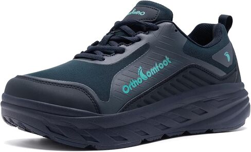 Men's Orthopedic Diabetic Walking Shoes: Wide Toe Box Comfort Arch Support Tennis Shoes, Plantar Fasciitis Flat Feet Orthotic Sports Running Sneakers for Foot and Heel Pain Relief in Kuwait