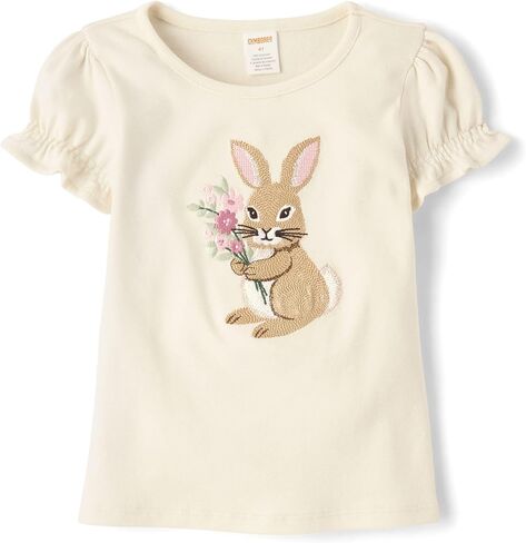 Gymboree Girls' and Toddler Puff Sleeve Embroidered T-Shirt in Kuwait