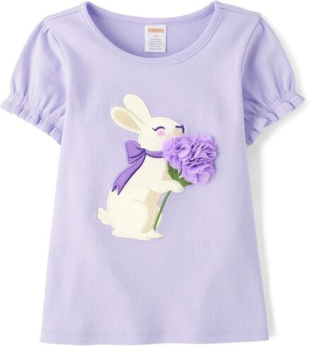 Gymboree Girls' and Toddler Puff Sleeve Embroidered T-Shirt in Kuwait