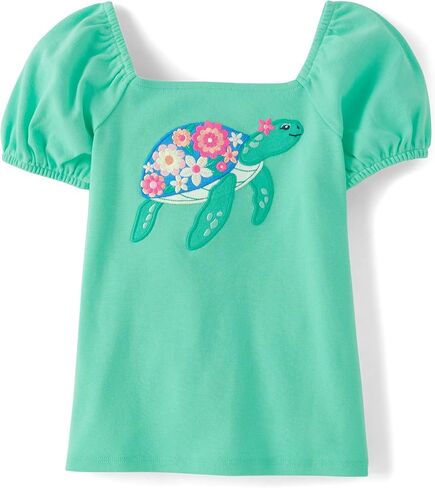 Gymboree Girls' and Toddler Puff Sleeve Embroidered T-Shirt in Kuwait