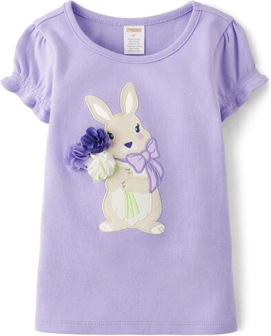 Gymboree Girls' and Toddler Puff Sleeve Embroidered T-Shirt in Kuwait