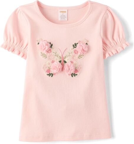 Gymboree Girls' and Toddler Puff Sleeve Embroidered T-Shirt in Kuwait