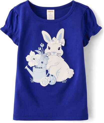 Gymboree Girls' and Toddler Puff Sleeve Embroidered T-Shirt in Kuwait