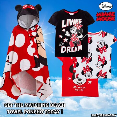 Disney Girls 3 Pack Minnie Mouse T-Shirts for Kids Minnie Dress Up Tops Multipack Tees in Saudi Arabia