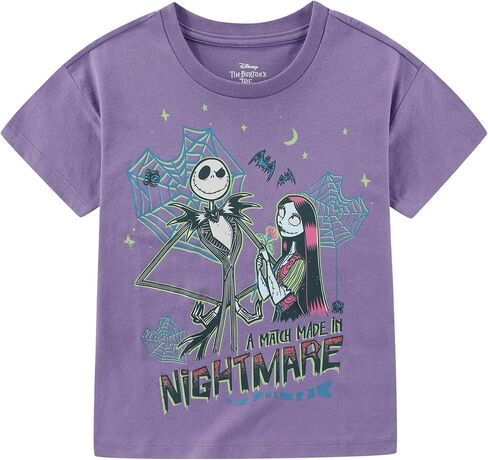 Disney Nightmare Before Christmas Girls Halloween Short Sleeve T-Shirt for Big Kids in Kuwait