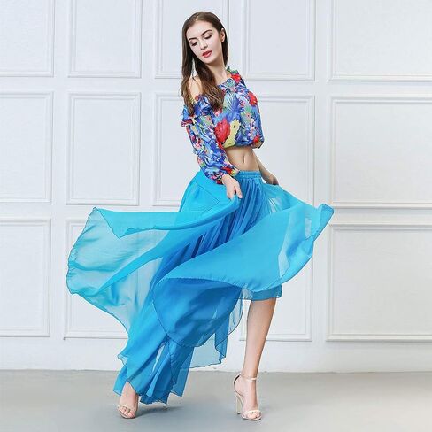 ROYAL SMEELA Belly Dance Costume for Women Chiffon Belly Dancing Skirts Slit Maxi Skirt One Shoulder Casual Tops Blouse Shirt in Kuwait
