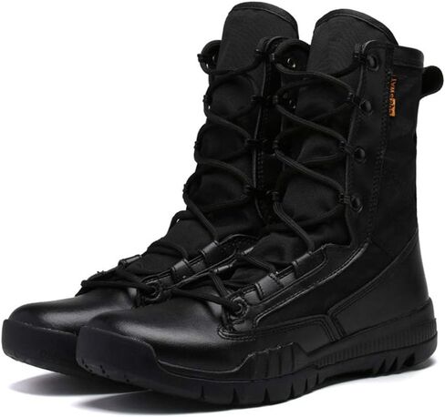 Men’s Tactical Boots，High-top Special Forces Combat Boots Outdoor Sand Breathable Military Boots,Black- 45/UK 10.5/US 11 in Saudi Arabia