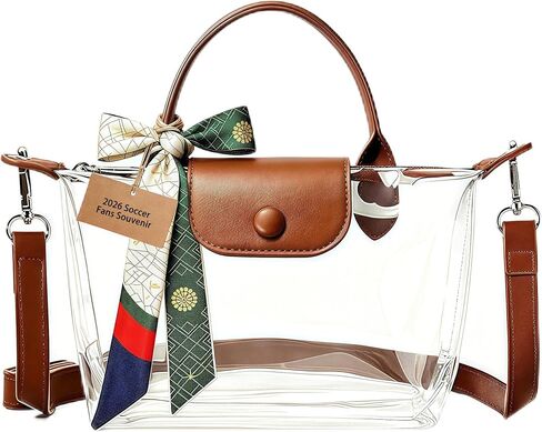 Clear Bag for Stadium Events,Small Clear Purse Crossbody Bag with Silk Scarf,Stadium Approved,Concerts and Sports Events in Saudi Arabia