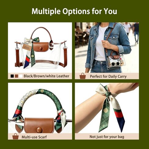 Clear Bag for Stadium Events,Small Clear Purse Crossbody Bag with Silk Scarf,Stadium Approved,Concerts and Sports Events in Saudi Arabia