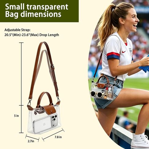 Clear Bag for Stadium Events,Small Clear Purse Crossbody Bag with Silk Scarf,Stadium Approved,Concerts and Sports Events in Saudi Arabia