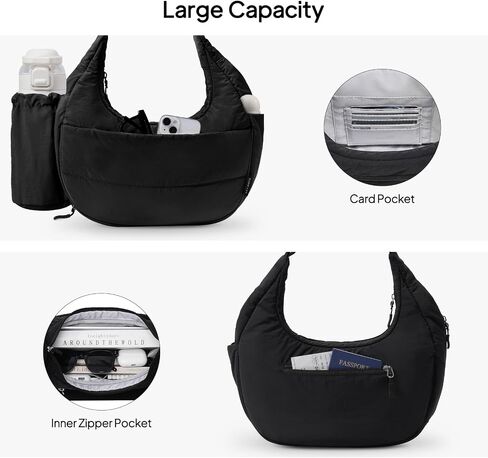 TOPEAST Crossbody Bags for Women with Water Bottle Holder, Puffer Purse for Travel, 7L Capacity with Multiple Compartments in Saudi Arabia