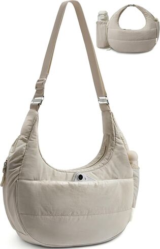 TOPEAST Crossbody Bags for Women with Water Bottle Holder, Puffer Purse for Travel, 7L Capacity with Multiple Compartments in Saudi Arabia