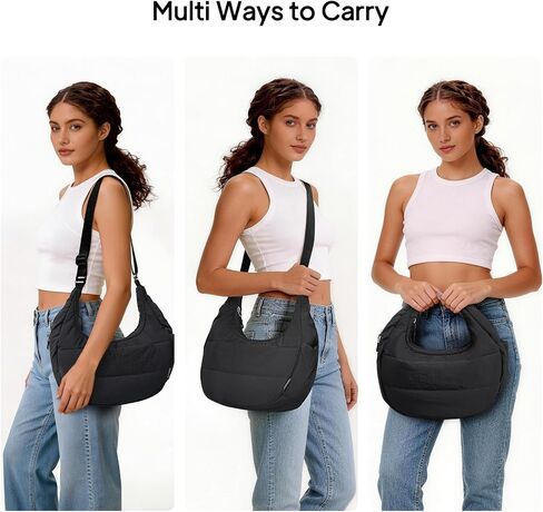 TOPEAST Crossbody Bags for Women with Water Bottle Holder, Puffer Purse for Travel, 7L Capacity with Multiple Compartments in Saudi Arabia