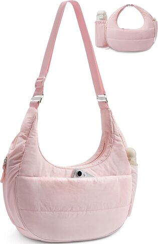 TOPEAST Crossbody Bags for Women with Water Bottle Holder, Puffer Purse for Travel, 7L Capacity with Multiple Compartments in Saudi Arabia