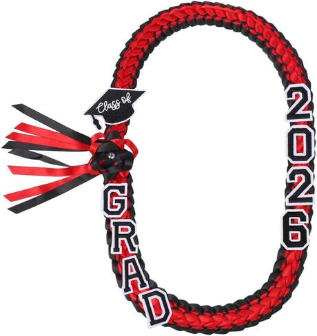 026 Graduation Leis Class，47.2Inch Graduation leis set Handmade Ribbon Lei Double Braided in Saudi Arabia