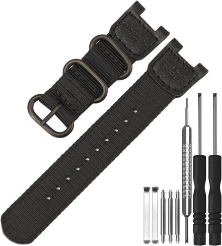 حزام ساعة من النايلون شديد التحمل متوافق مع Casio SGW-100 SGW100 GW3000B GW3500B، حزام جلدي من القماش، مقاوم للعرق ومقاوم للتمزق، مثالي لأنشطة الجري والتخييم والمشي لمسافات طويلة in Kuwait