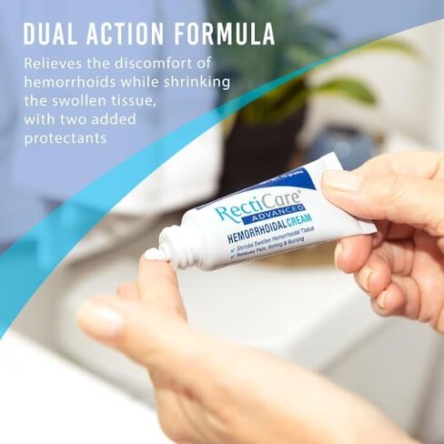 RectiCare Advanced Hemorrhoidal Cream: Advanced Treatment to Shrink & Soothe Hemorrhoids - Itch & Burn Relief - 15g Hemorrhoidal Cream with Lidocaine in Saudi Arabia