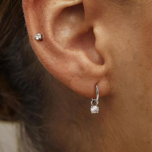 2Pcs 16G Dangle Rook Hoop Earrings Piercing Jewelry for Women Men G23 Titanium Helix Lobe Conch Daith Cartilage Earrings Piercing Jewelry in Kuwait