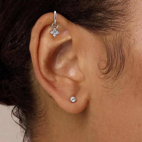 2Pcs 16G Dangle Rook Hoop Earrings Piercing Jewelry for Women Men G23 Titanium Helix Lobe Conch Daith Cartilage Earrings Piercing Jewelry in Kuwait