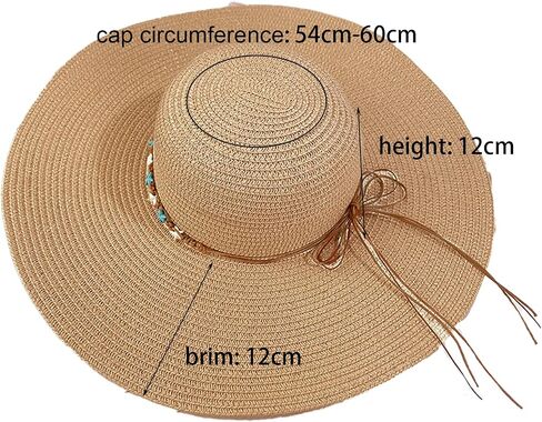 Beach Sun Straw Hats for Women Foldable Floppy Wide Brim Sun Hat Summer Shell Starfish Travel Straw Fedora Hat in Kuwait