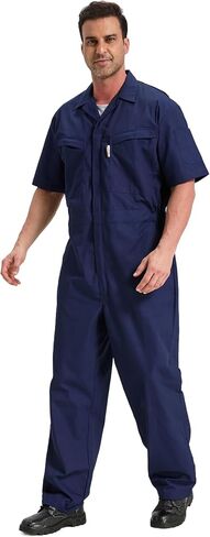 Short Sleeve Coverall Mechanic Jumpsuit for Men Summer Work Coveralls Crawl Suit in Saudi Arabia