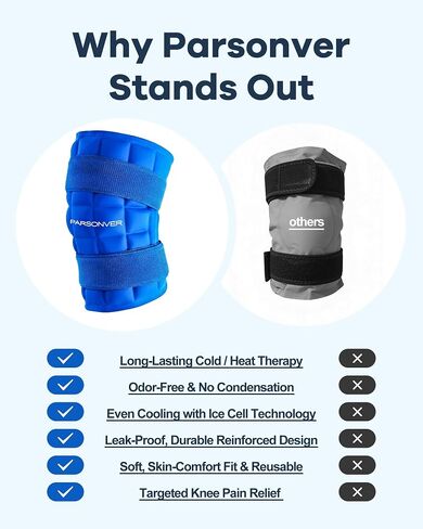 Knee Ice Pack Wrap, 120 Minutes Ultra-Long-Lasting Reusable Ice Pack Without Condensation for Knee Pain Relief, Cold Therapy for Injuries, Knee Replacement Surgery, Swelling, ACL, Meniscus Tear, Blue in Saudi Arabia