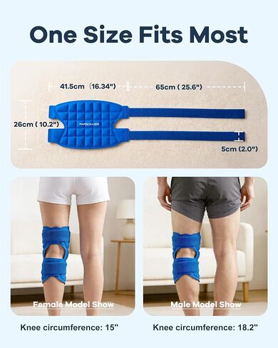 Knee Ice Pack Wrap, 120 Minutes Ultra-Long-Lasting Reusable Ice Pack Without Condensation for Knee Pain Relief, Cold Therapy for Injuries, Knee Replacement Surgery, Swelling, ACL, Meniscus Tear, Blue in Saudi Arabia