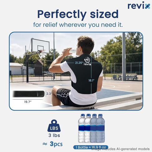 REVIX 45-Min Long-Lasting Ice Pack for Back and Shoulders, Wearable Large Gel Ice Pack with Straps, Cold Compress Therapy for Upper Back, Rotator Cuff Relief, Muscle Relaxation & Soothing Fatigue in Kuwait