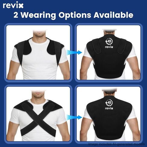 REVIX 45-Min Long-Lasting Ice Pack for Back and Shoulders, Wearable Large Gel Ice Pack with Straps, Cold Compress Therapy for Upper Back, Rotator Cuff Relief, Muscle Relaxation & Soothing Fatigue in Kuwait