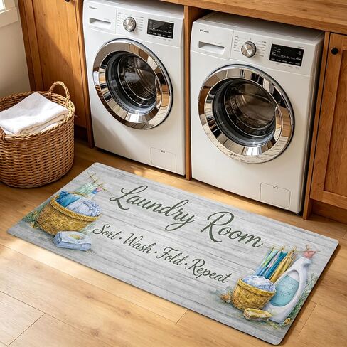 Nuxovilar Laundry Room Rug, Laundry Room Rug Runner, 19.68×47.24in Polyester, Wash Fold Print, Decorative Floor Mat, Mudroom, Kitchen, Hallway, Entryway in Saudi Arabia