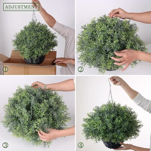 YXZZWL Artificial Rosemary Hanging Basket - 2 Sets with Baskets, Hanging Plants Faux Shrubs, Suitable for Porch, Eaves, Farmhouse, and Garden Decoration for Outdoor UV-Resistant Ornaments in Saudi Arabia