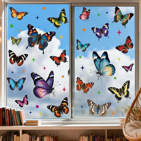ANATTASOUL Static Window Clings Sun and Moon 1 Sheet Reusable Window Decals for Glass, 47.24" x 11.8" Removable Double Sided Window Sticker for Room Office Home Decoration in Kuwait