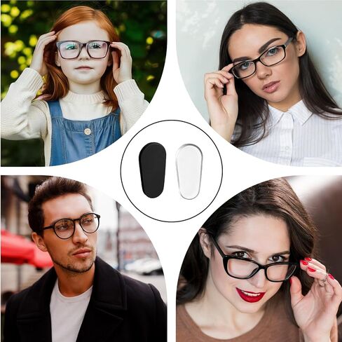 40 زوجًا من وسادات أنف النظارات المضادة للانزلاق من السيليكون ومقابض الأنف مقاس 1 مم على وسادات الأنف للنظارات والنظارات الشمسية، تناسب الإطارات البلاستيكية (شفافة وأسود) in Kuwait