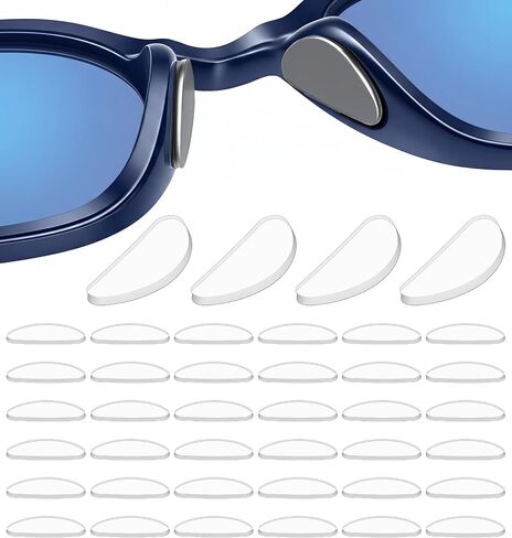 40 Pcs Eye Glasses Nose Pads, Self-Adhesive Silicone Nose Pads, Anti-Slip Soft Thickened Cushion, Reduce Pressure & Pain for Eyeglasses, Sunglasses, Reading Glasses, Daily Wear in Saudi Arabia