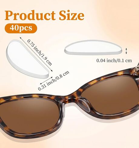 40 Pcs Eye Glasses Nose Pads, Self-Adhesive Silicone Nose Pads, Anti-Slip Soft Thickened Cushion, Reduce Pressure & Pain for Eyeglasses, Sunglasses, Reading Glasses, Daily Wear in Saudi Arabia