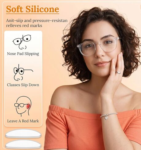 40 Pcs Eye Glasses Nose Pads, Self-Adhesive Silicone Nose Pads, Anti-Slip Soft Thickened Cushion, Reduce Pressure & Pain for Eyeglasses, Sunglasses, Reading Glasses, Daily Wear in Saudi Arabia