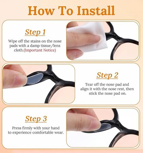 40 Pcs Eye Glasses Nose Pads, Self-Adhesive Silicone Nose Pads, Anti-Slip Soft Thickened Cushion, Reduce Pressure & Pain for Eyeglasses, Sunglasses, Reading Glasses, Daily Wear in Saudi Arabia